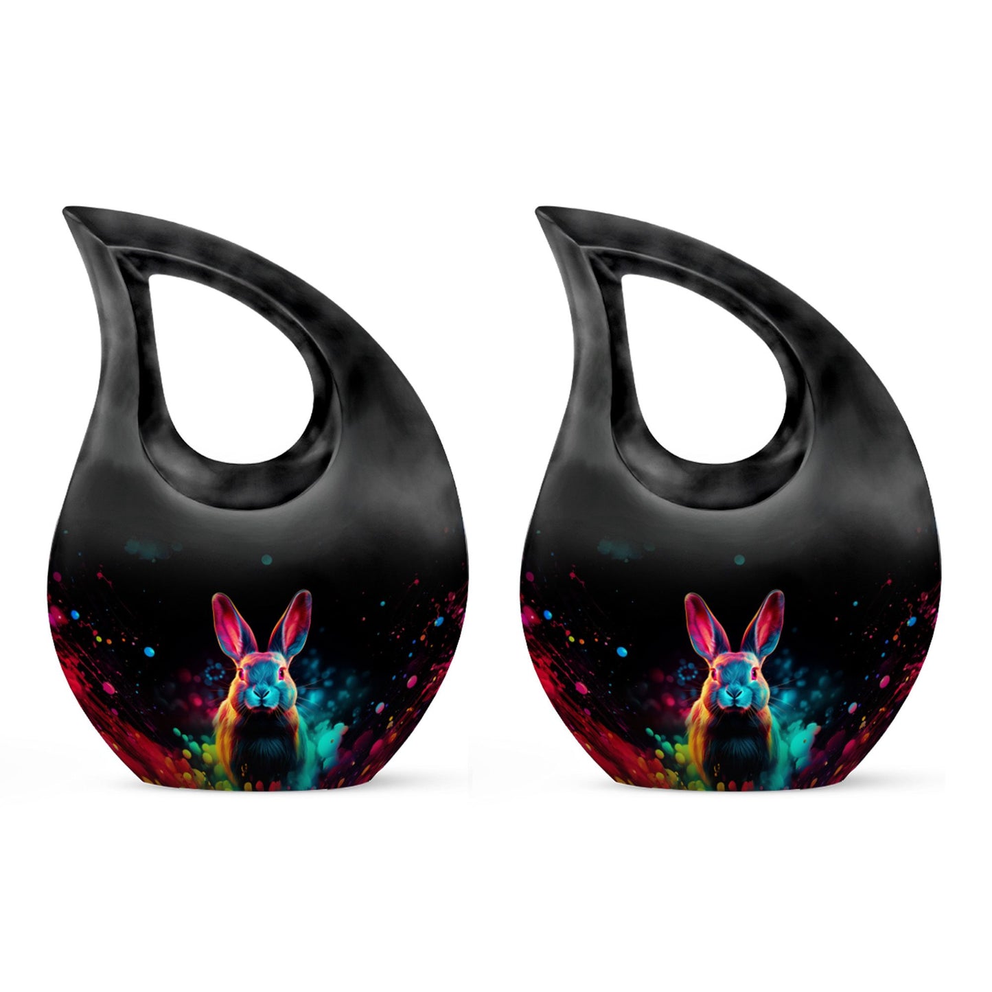 Colorful Personalized Rabbit Cremation Urn for Pet Ashes - 10-inch, 200 cu in - Yatskia