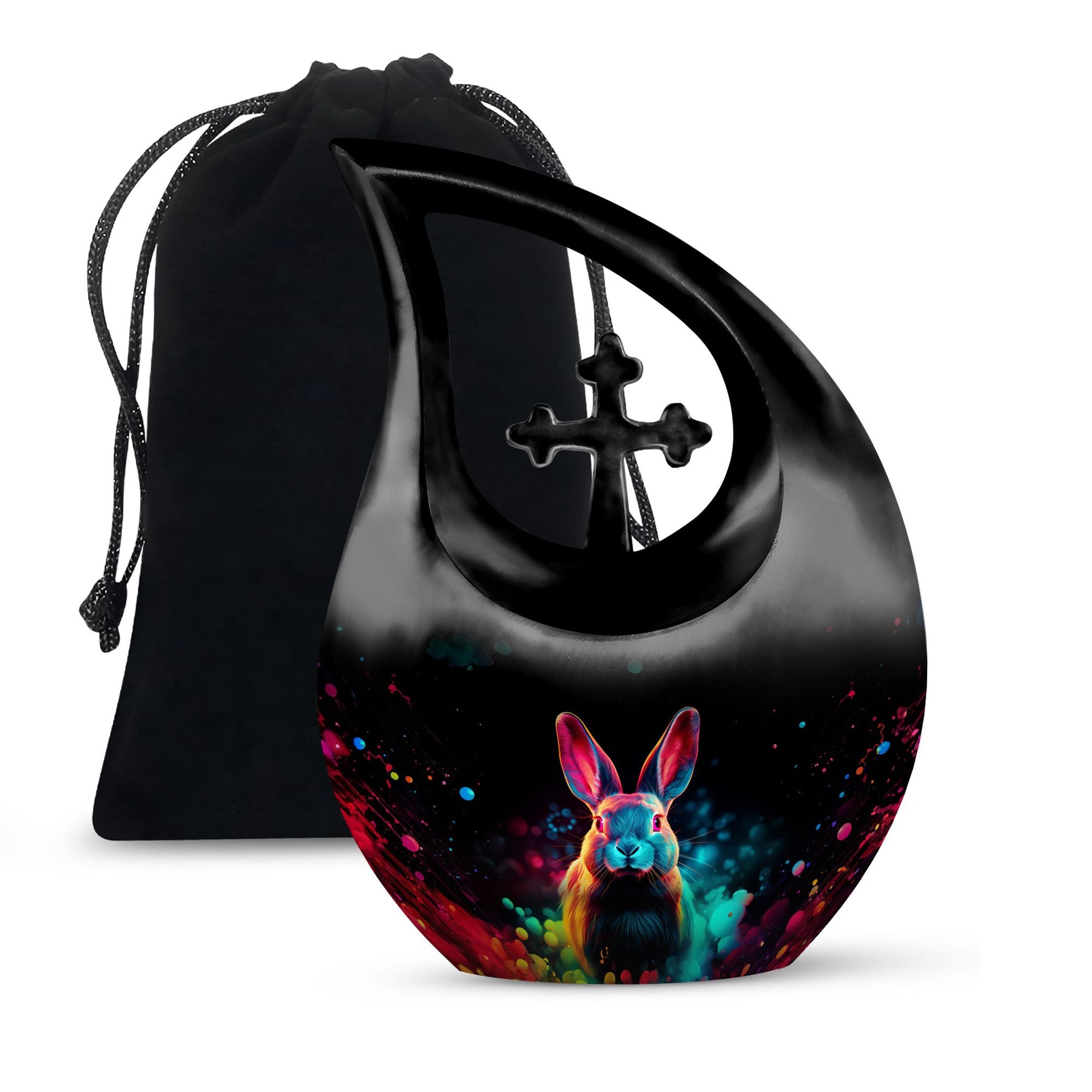 Galactic Color Burst, Cross Drop design large memorial urn, 