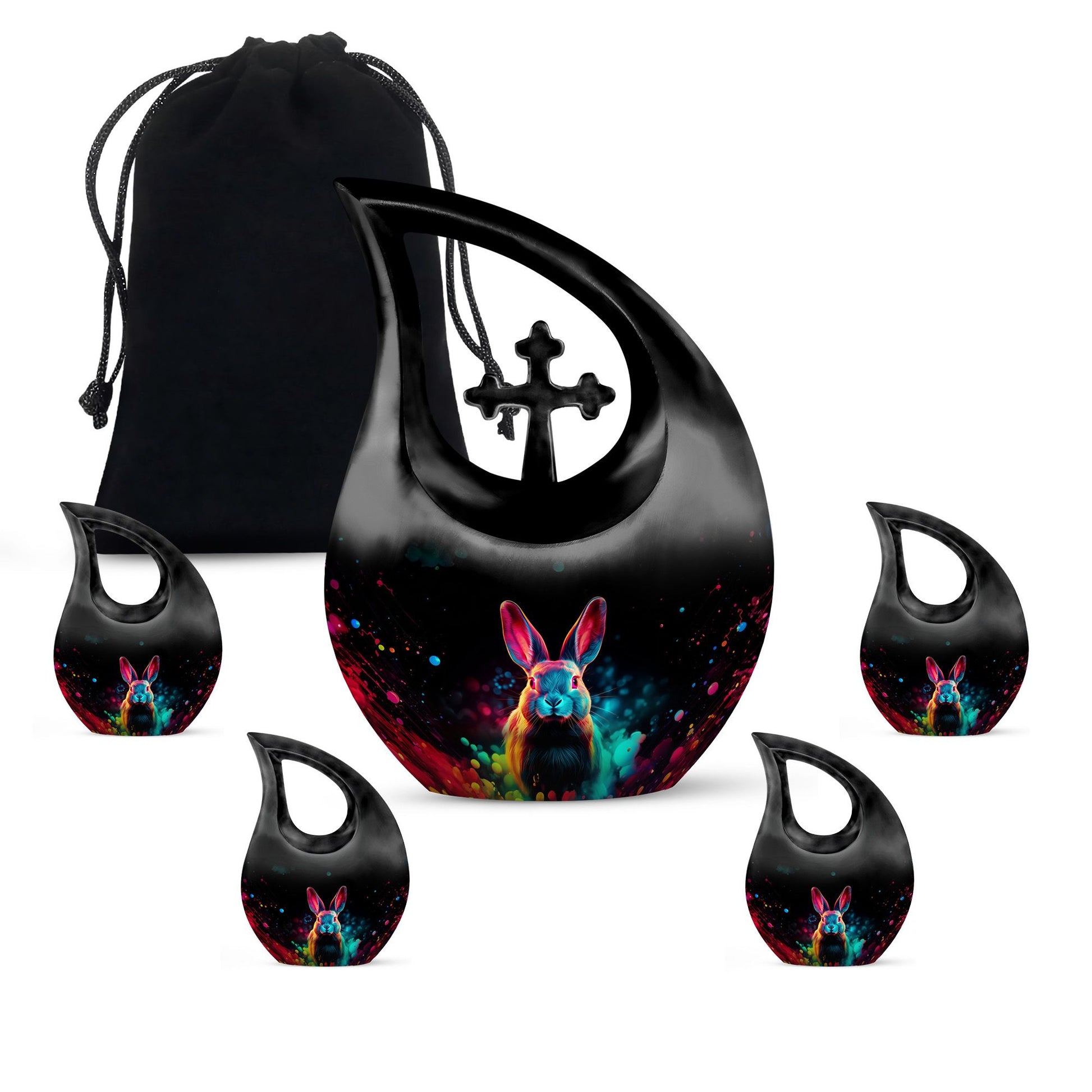 Colorful Rabbit Cremation Urn for Human Ashes - Urn for Mom and Dad