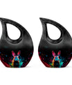 Galactic Color Burst, Cross Drop design large memorial urn, 