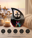 Galactic Color Burst, Cross Drop design large memorial urn, 