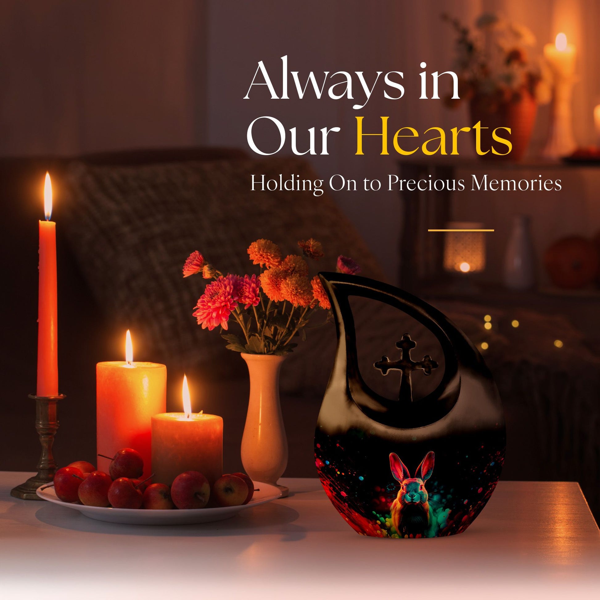 Galactic Color Burst, Cross Drop design large memorial urn, 