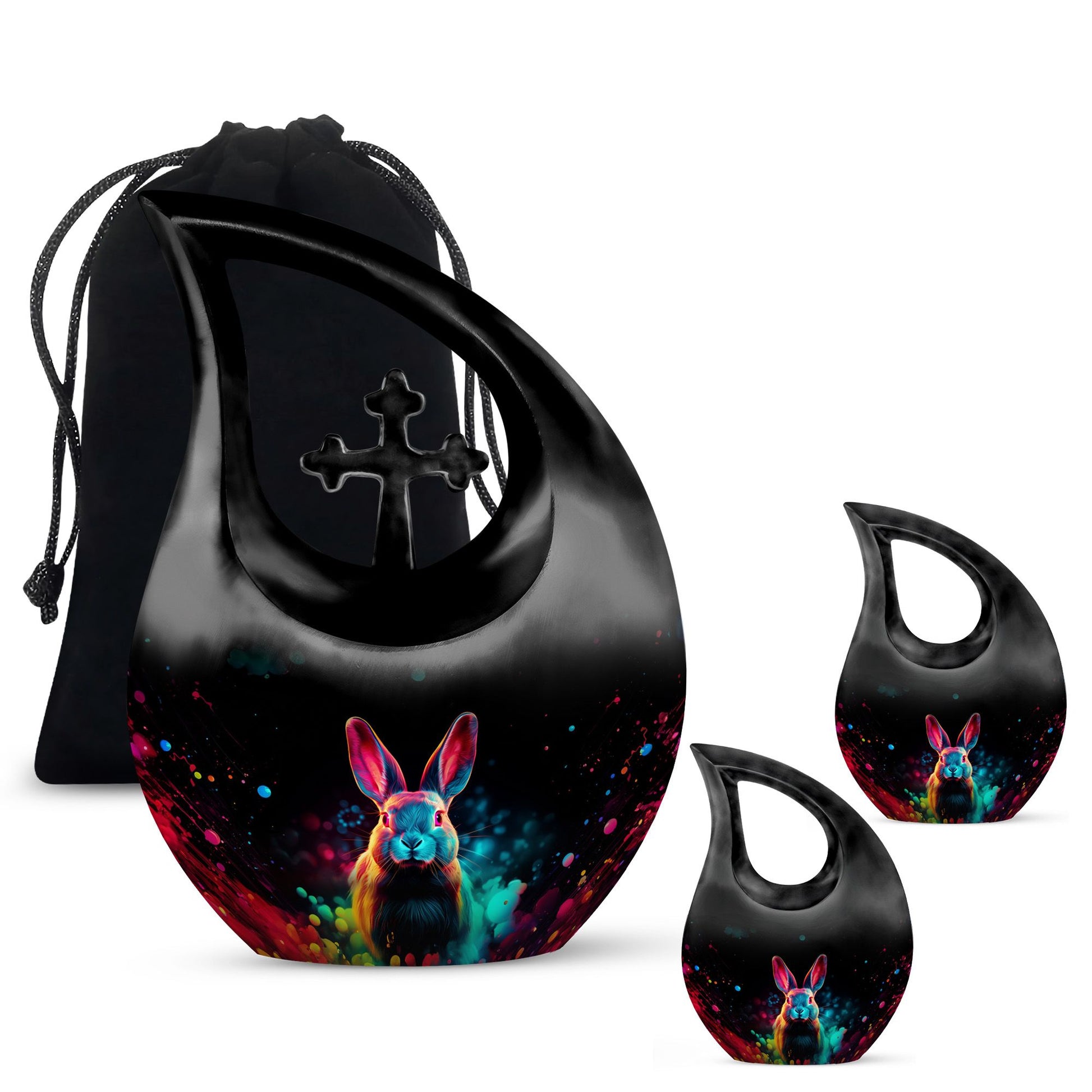 Colorful Rabbit Cremation Urn for Human Ashes - Urn for Mom and Dad