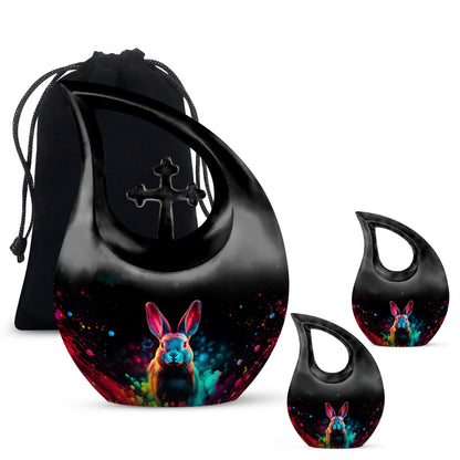 Colorful Personalized Rabbit Cremation Urn for Pet Ashes - 10-inch, 200 cu in - Yatskia