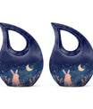 Starry Night Rabbit Cremation Urns For Human Ashes - Urns For Burial