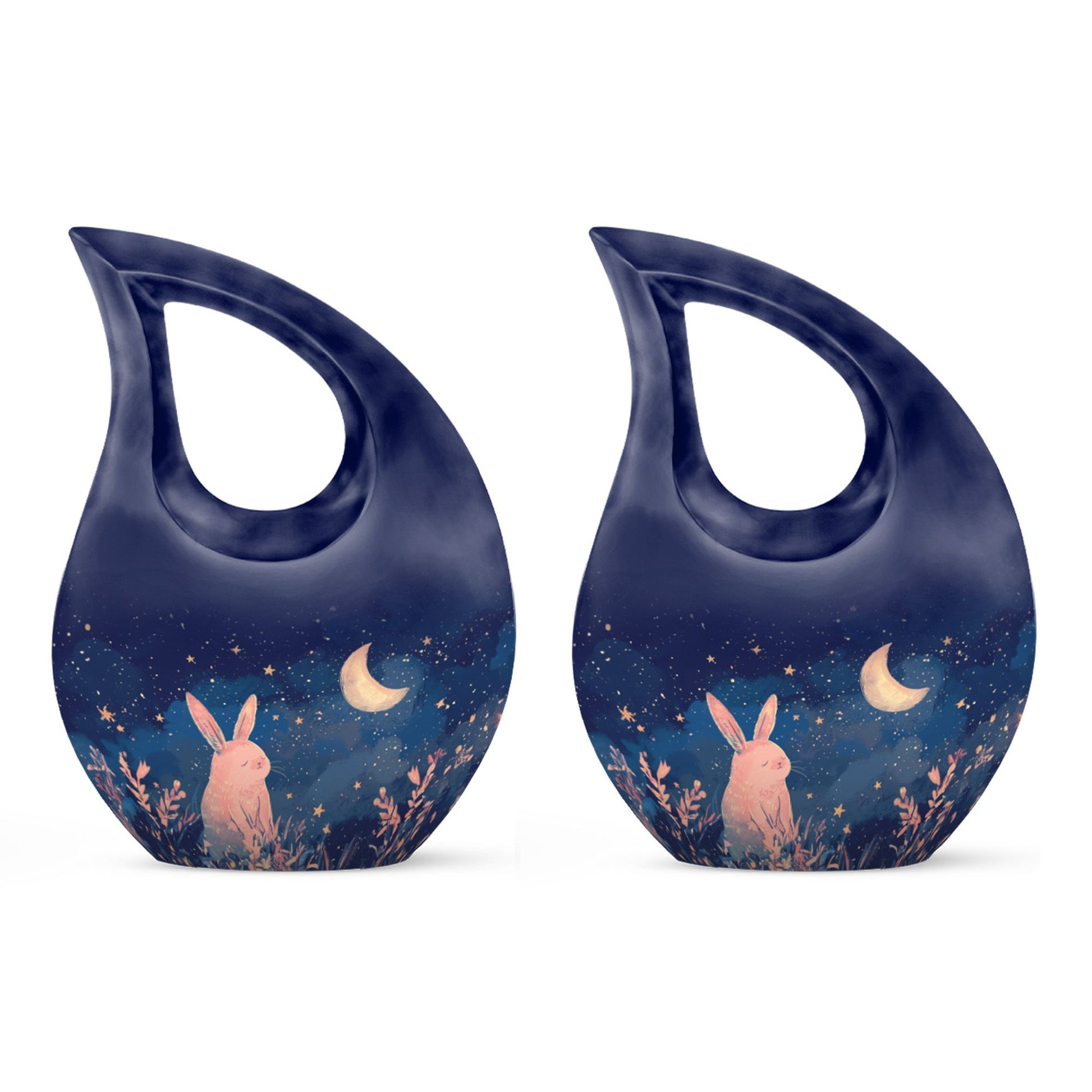 Starry Night Rabbit Cremation Urns For Human Ashes - Urns For Burial
