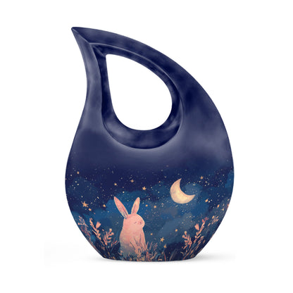 Starry Night Rabbit themed Cross Drop Large Urn