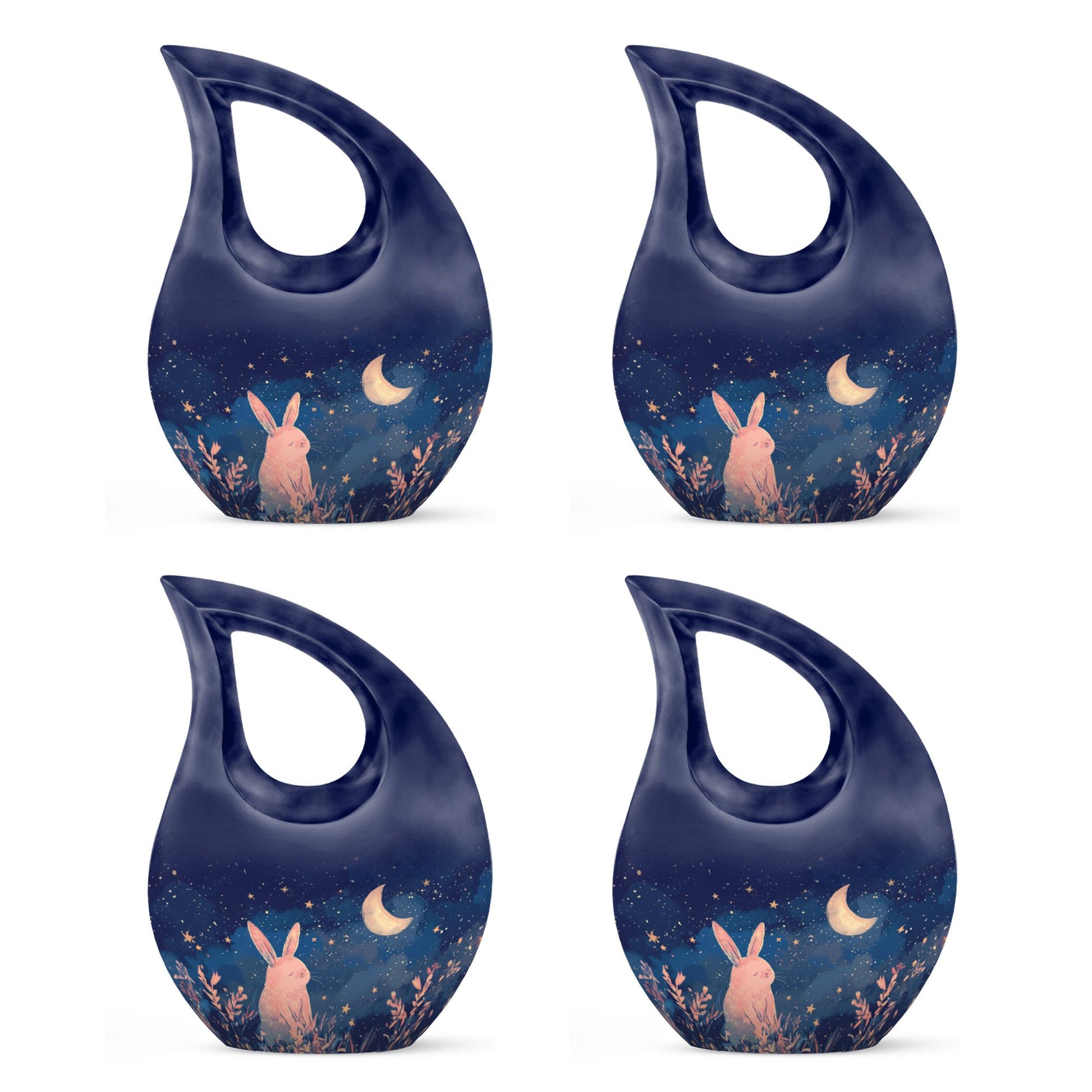 Starry Night Rabbit themed Cross Drop Large Urn