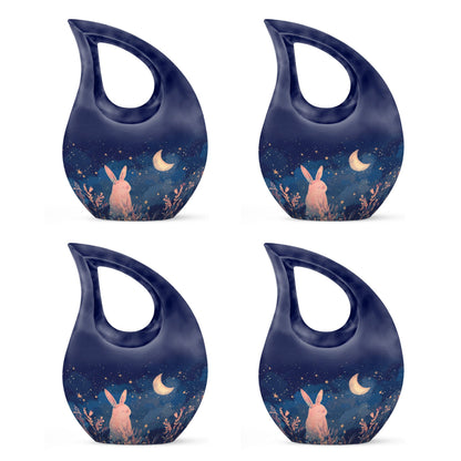 Starry Night Rabbit themed Cross Drop Large Urn