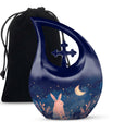 Starry Night Rabbit Cremation Urns For Human Ashes - Urns For Burial