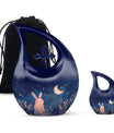 Starry Night Rabbit Cremation Urns For Human Ashes - Urns For Burial