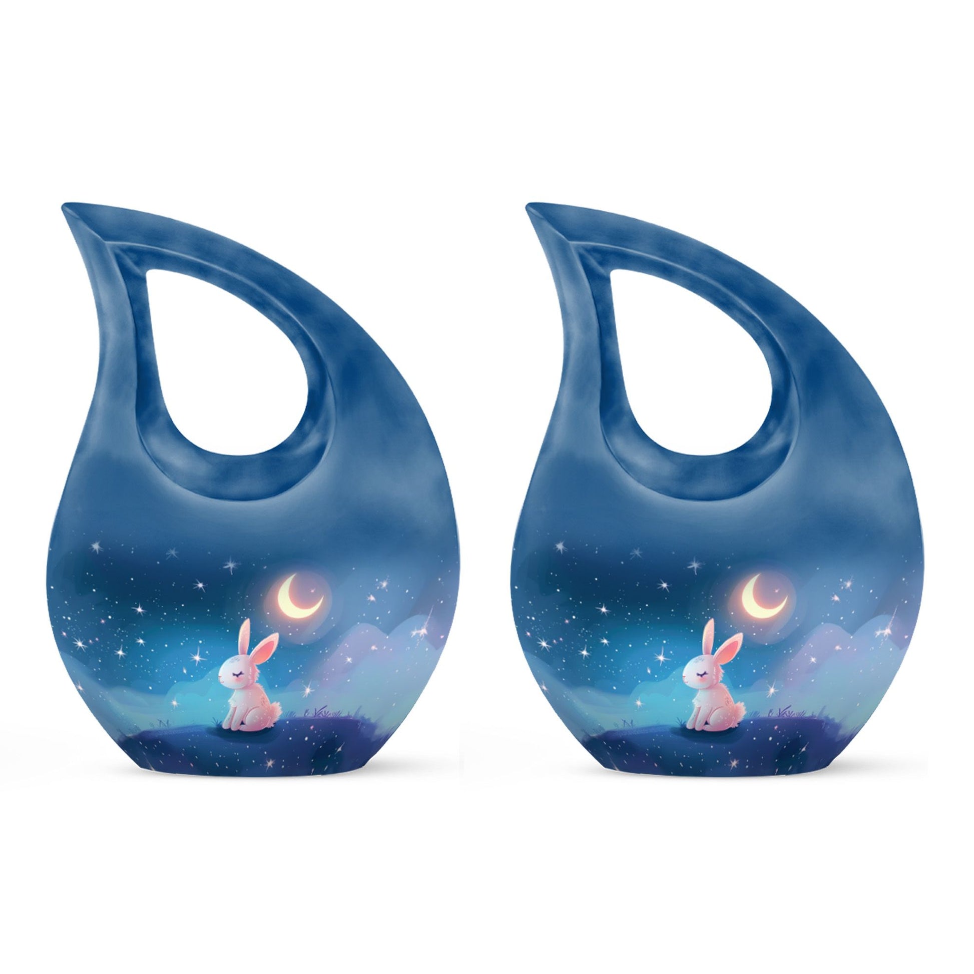 Moonlit Bunny Cremation Urns For Human Ashes - Rabbit Urn for Mom & Dad