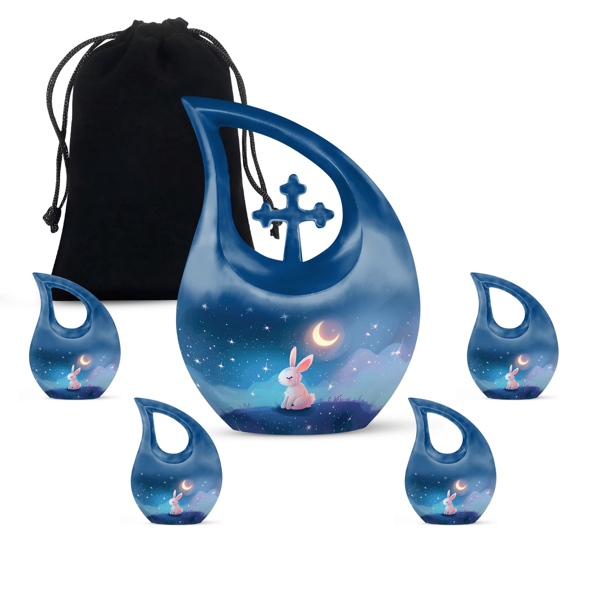 Moonlit Bunny Cremation Urns For Human Ashes - Rabbit Urn for Mom & Dad