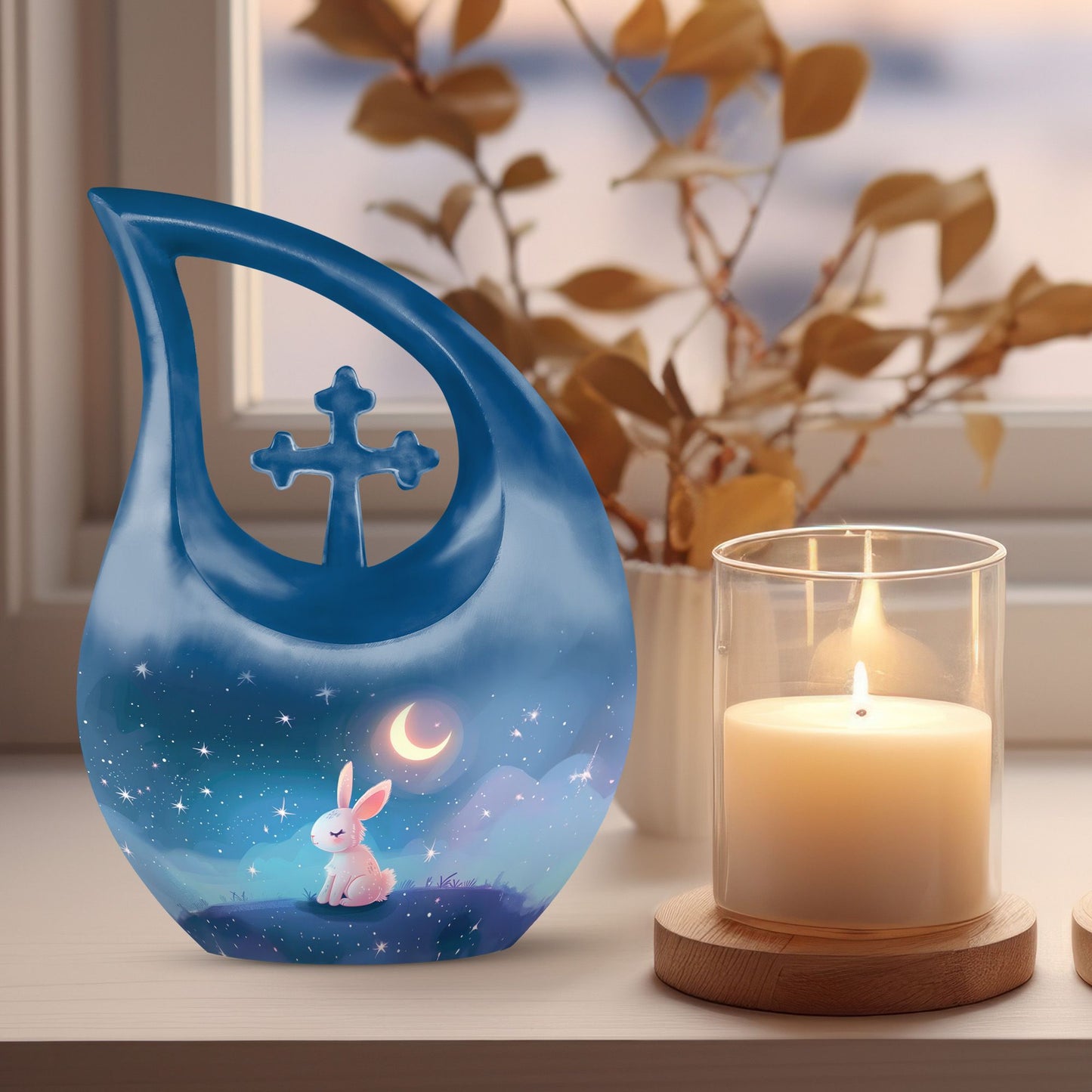 10-inch Moonlit Bunny Dreamscape Urn 