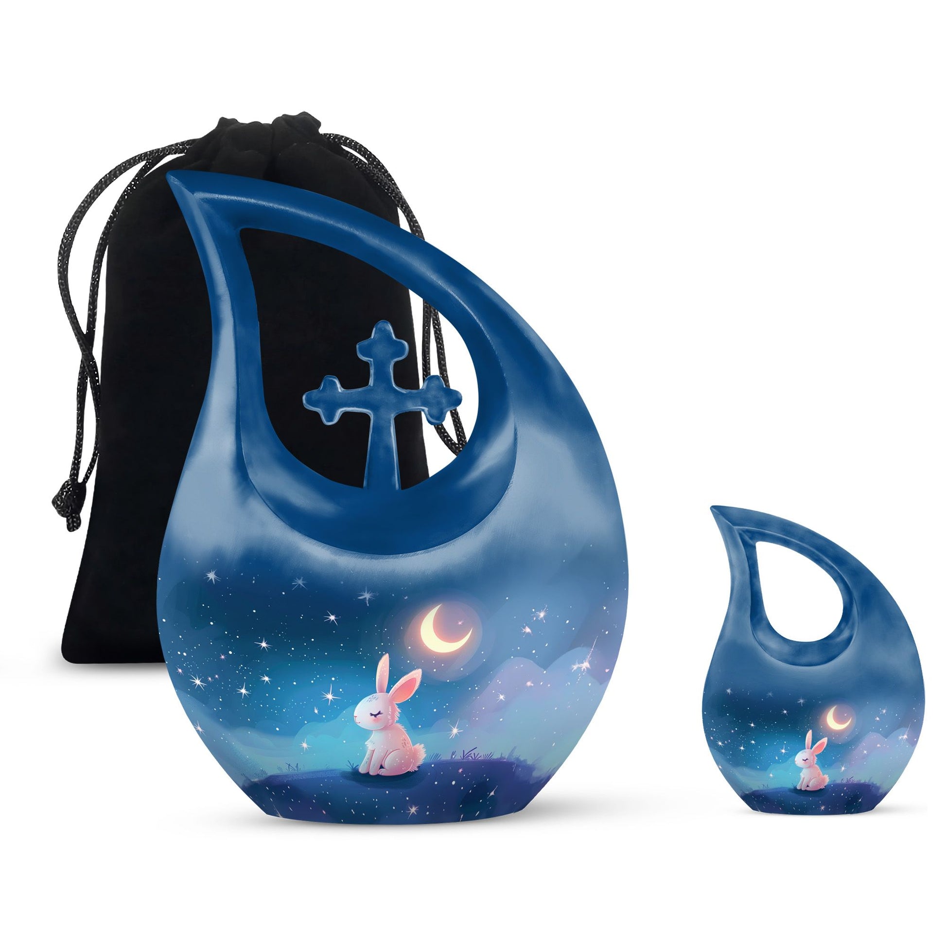 Moonlit Bunny Cremation Urns For Human Ashes - Rabbit Urn for Mom & Dad