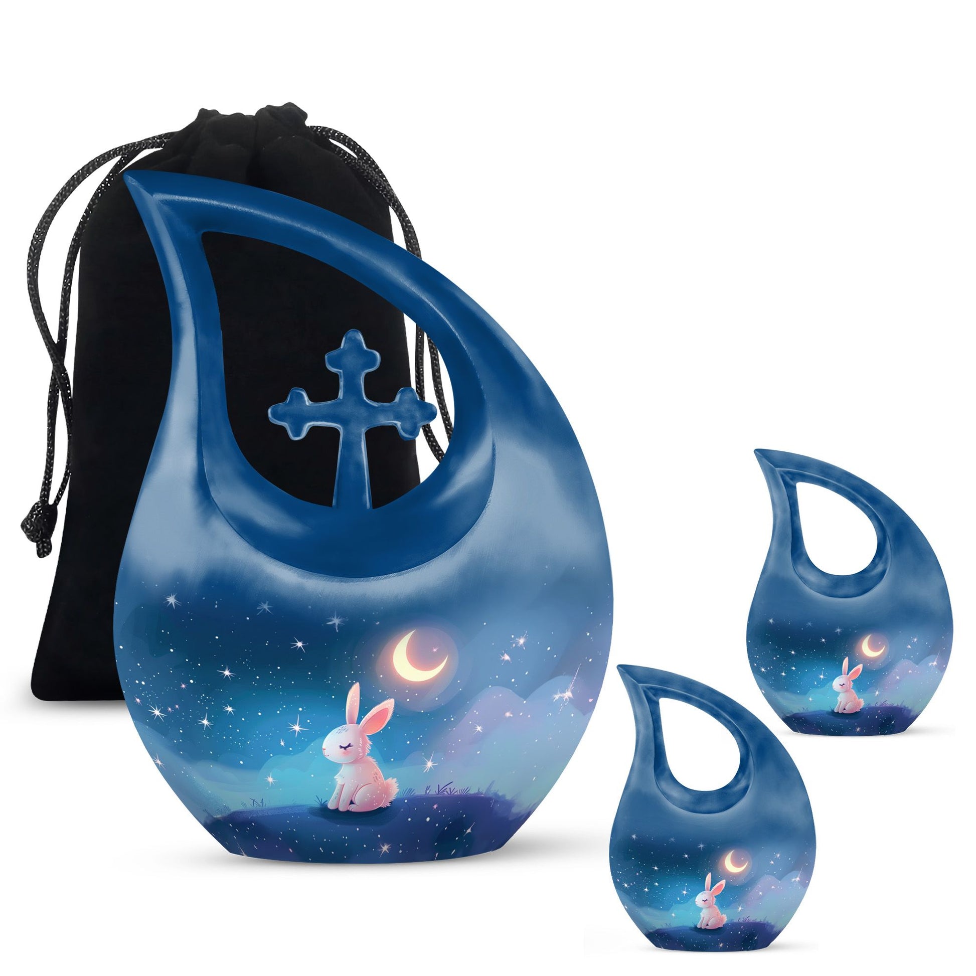 Moonlit Bunny Cremation Urns For Human Ashes - Rabbit Urn for Mom & Dad