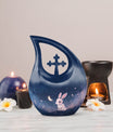 Twilight Meadow Serenity Cross Drop memorial urn,