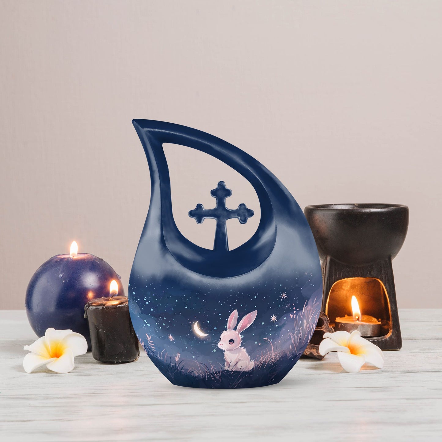 Twilight Meadow Serenity Cross Drop memorial urn,