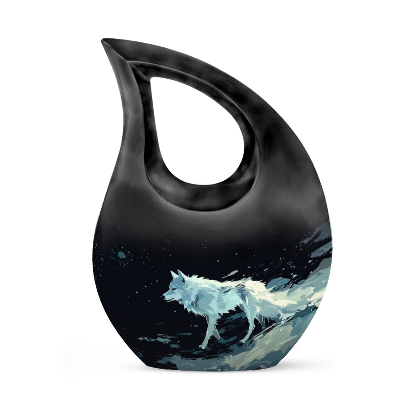 Personalized Wolf Cremation Urn for Human Ashes - 10-inch, 200 cu in - Yatskia