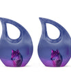 Wolf Cremation Urn for Ashes - Purple Wolf Design Memorial Urn