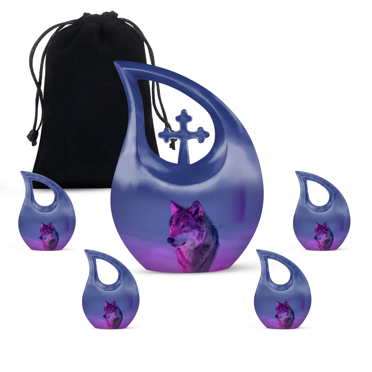 10-inch Arctic Neon Vigil Cross Drop urn,