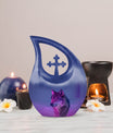 10-inch Arctic Neon Vigil Cross Drop urn,