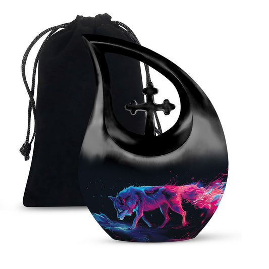 10-inch Spectral Wolf Mirage Urn 