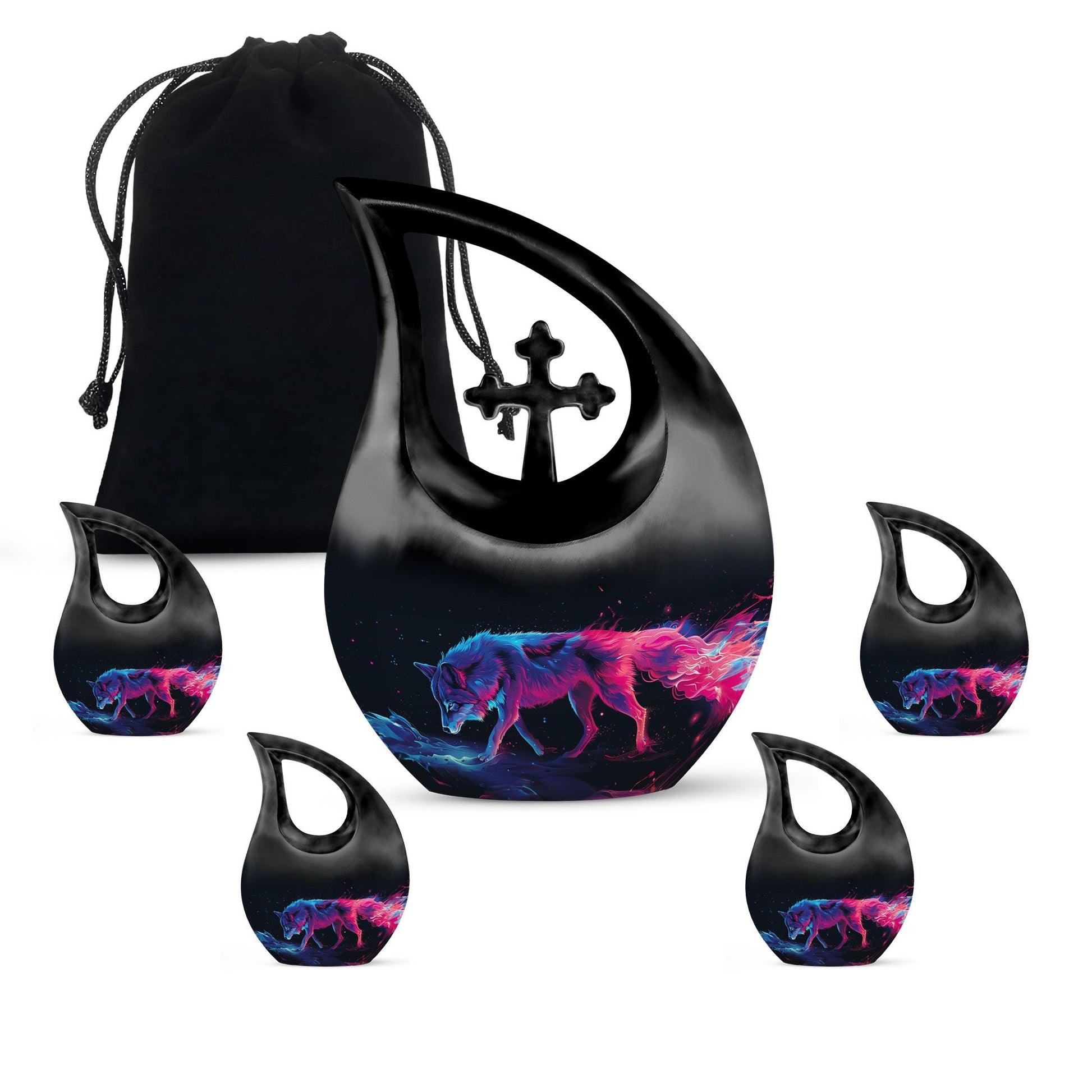 10-inch Spectral Wolf Mirage Urn 