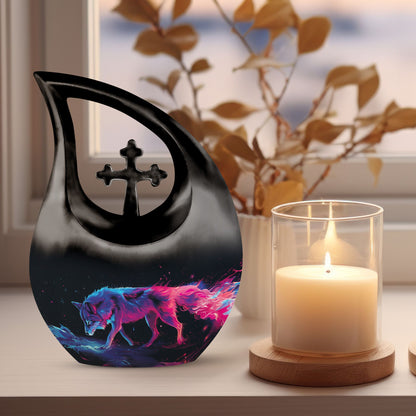 10-inch Spectral Wolf Mirage Urn 
