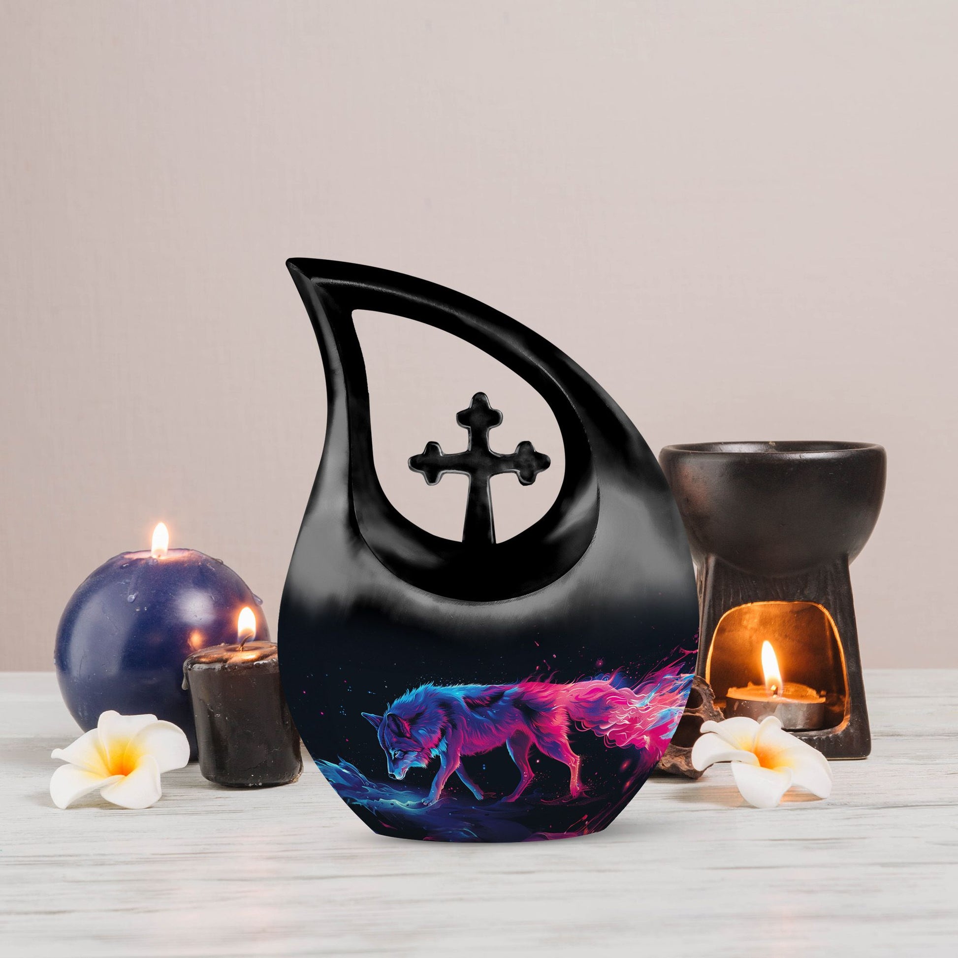 10-inch Spectral Wolf Mirage Urn 