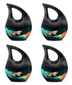 Colorful Wolf Cremation Urn for Human Ashes - Urn for Mom and Dad