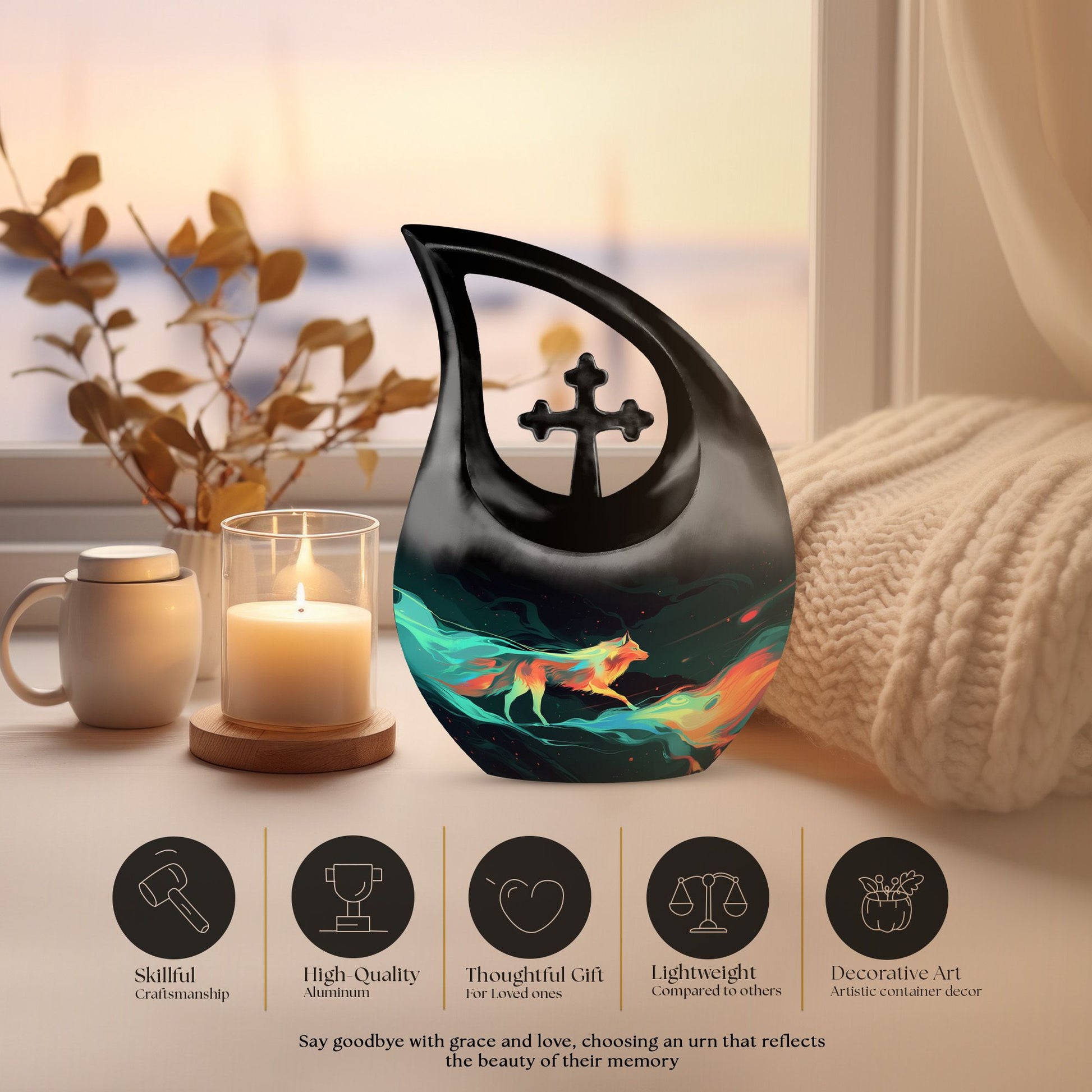 Aurora Canine Flow Urn, 