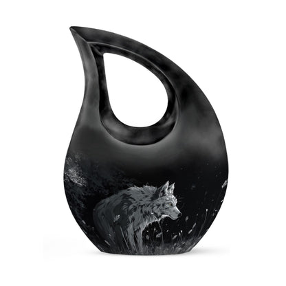 Personalized Wolf Cremation Urn for Men & Women - 10-inch, 200 cu in - Yatskia