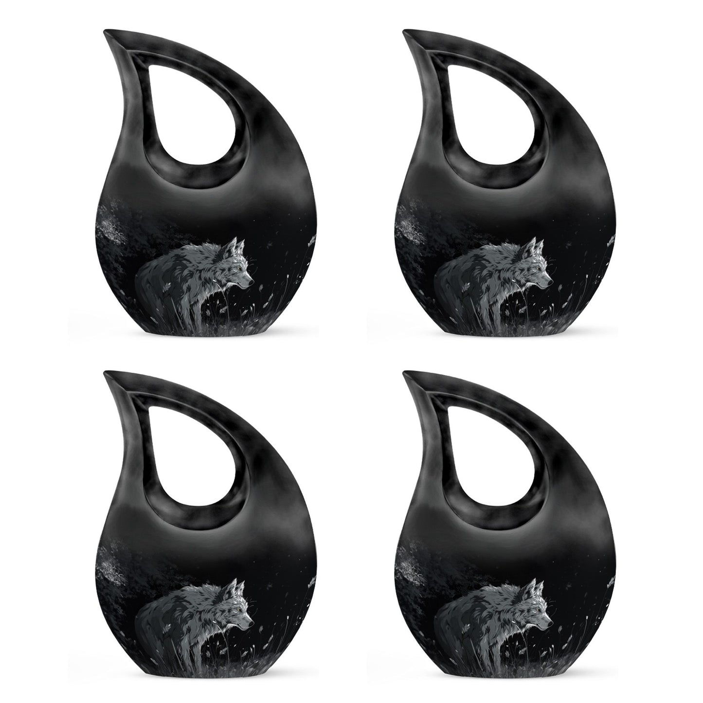 Personalized Wolf Cremation Urn for Men & Women - 10-inch, 200 cu in - Yatskia
