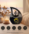 10 inch Electric Noir Lupine Cross Drop Urn 
