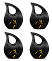 Black and Gold Wolf Urn for Human Ashes - Urn for Adult Mom and Dad