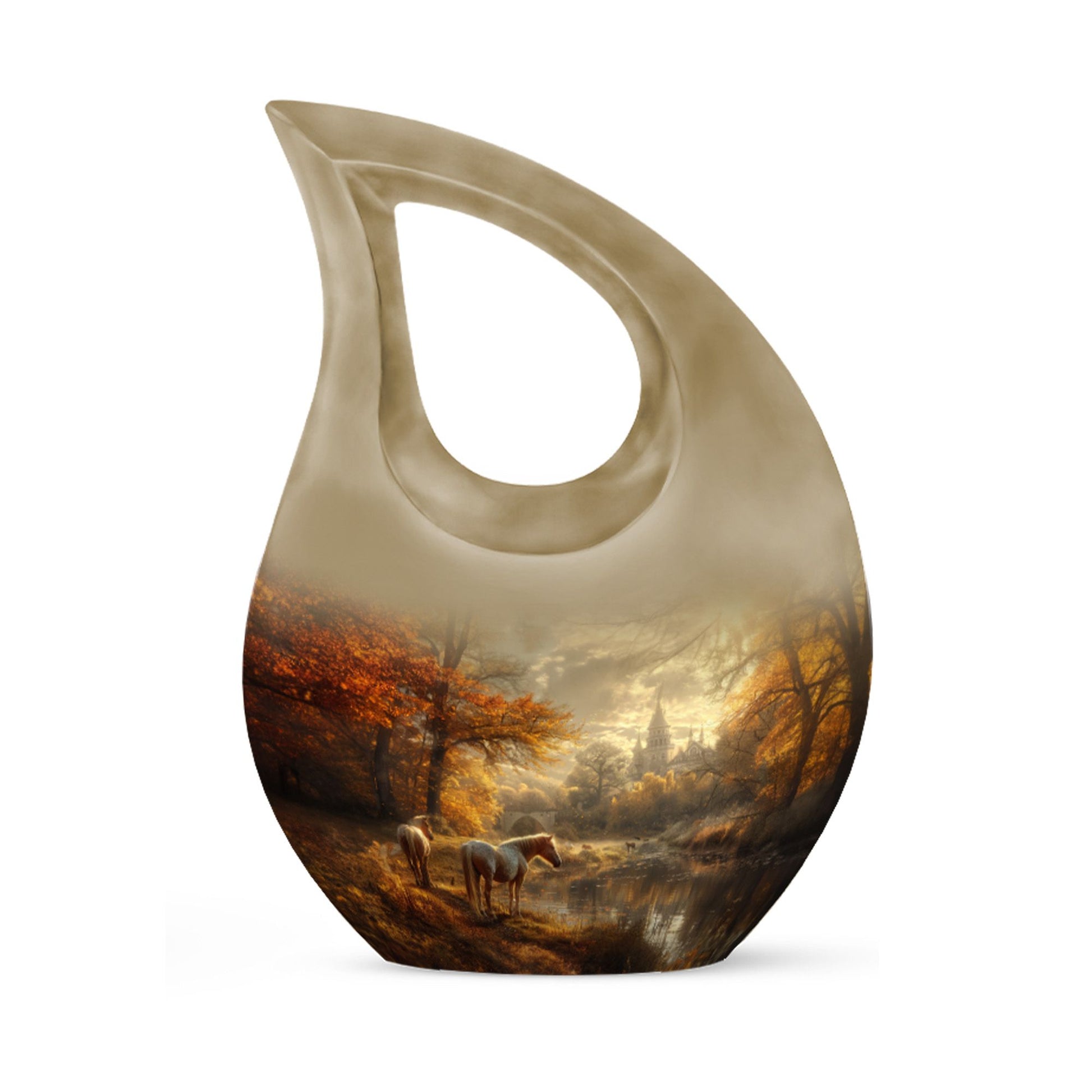 Horse Meadow Cremation Urn for Human Ashes - Memorial Urn for Mom and Dad