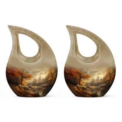 Autumnal Equine Serenity Urn