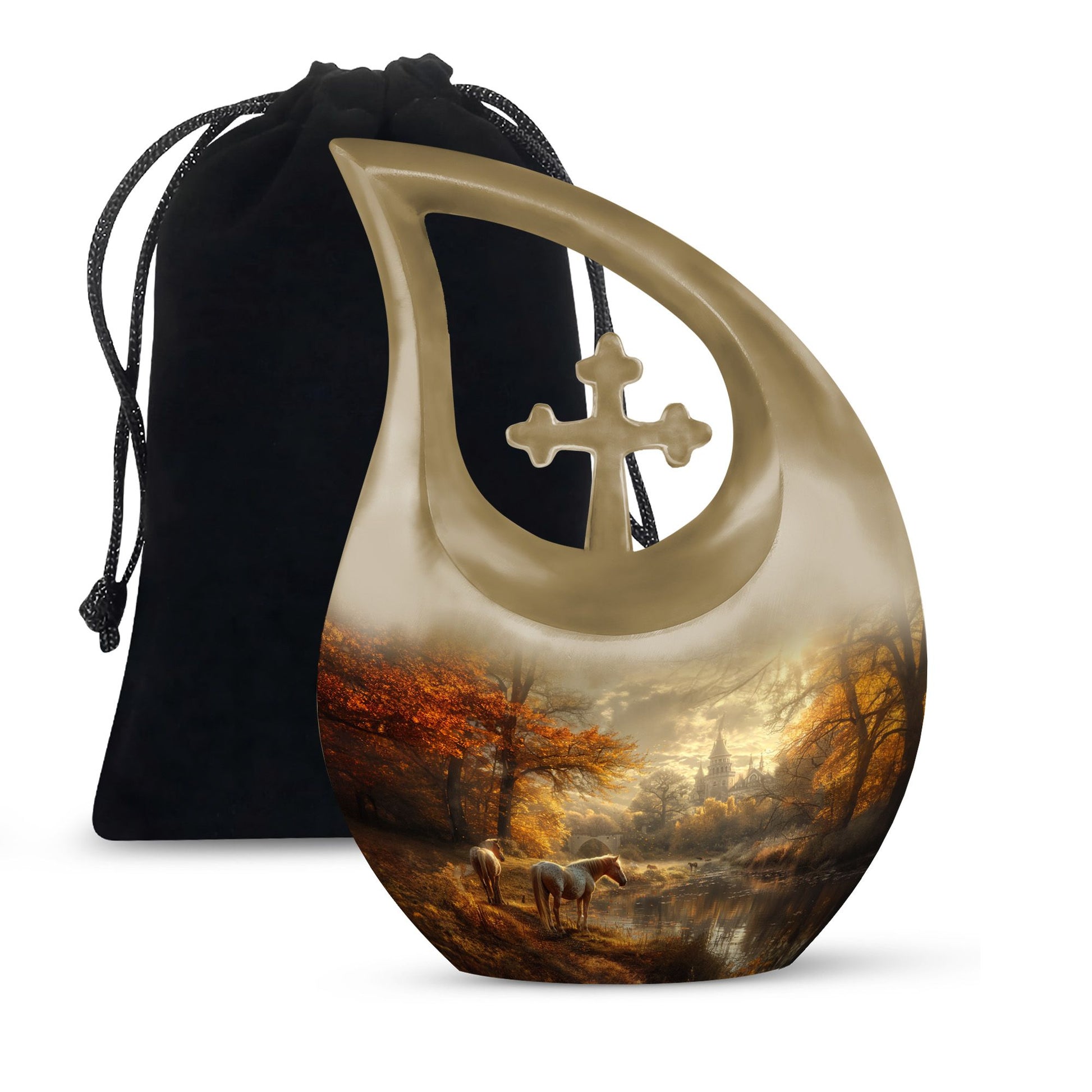 Horse Meadow Cremation Urn for Human Ashes - Memorial Urn for Mom and Dad