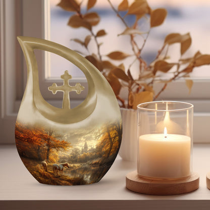 Autumnal Equine Serenity Urn
