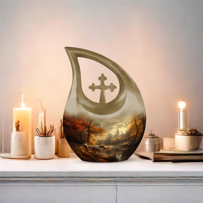 Autumnal Equine Serenity Urn