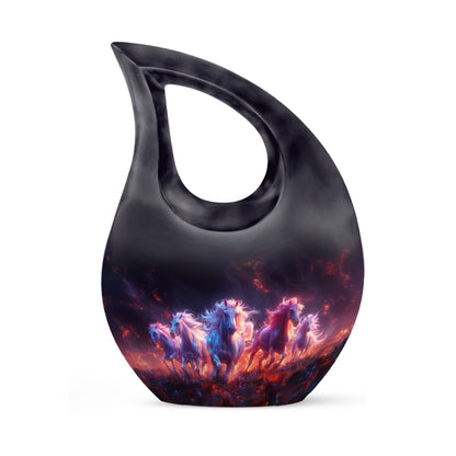 Personalized Horse Cremation Urn for Men - 10-inch, 200 cu in - Yatskia