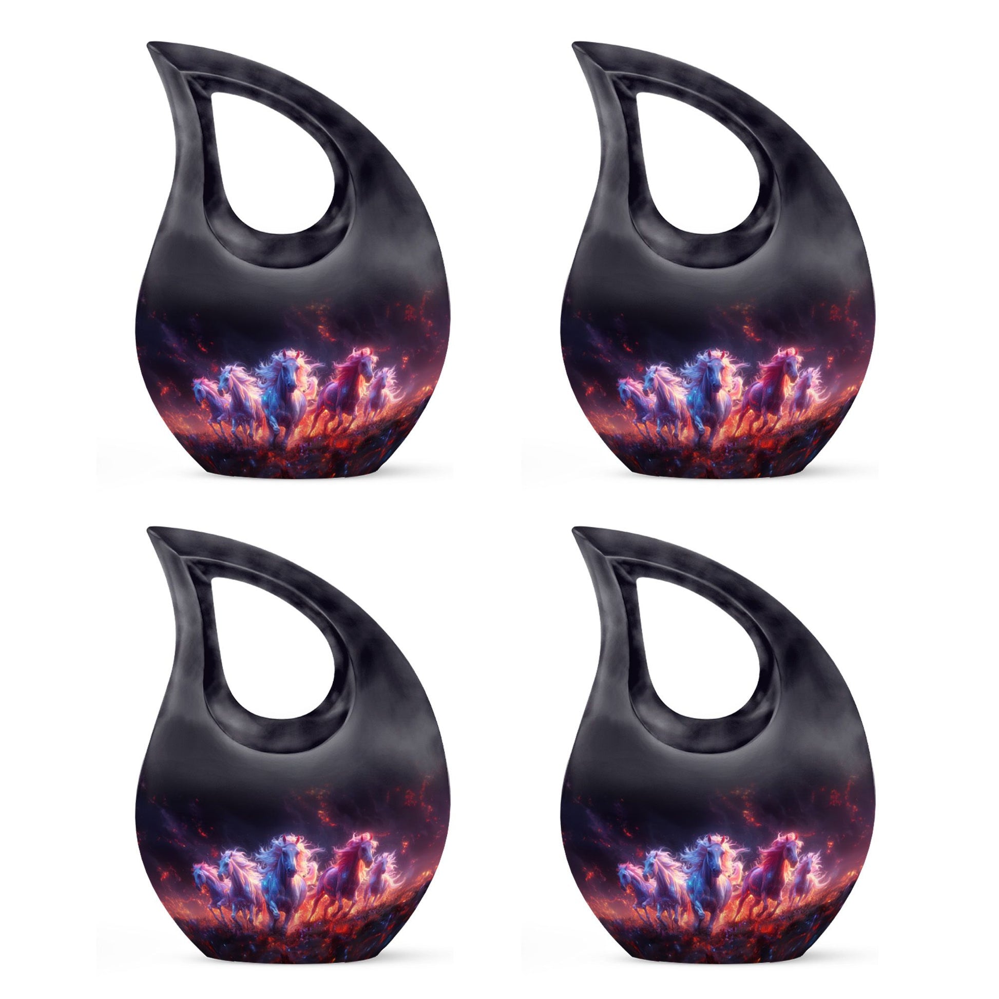 Galloping Horses Cremation Urn for Human Ashes - Urn Keepsake Set