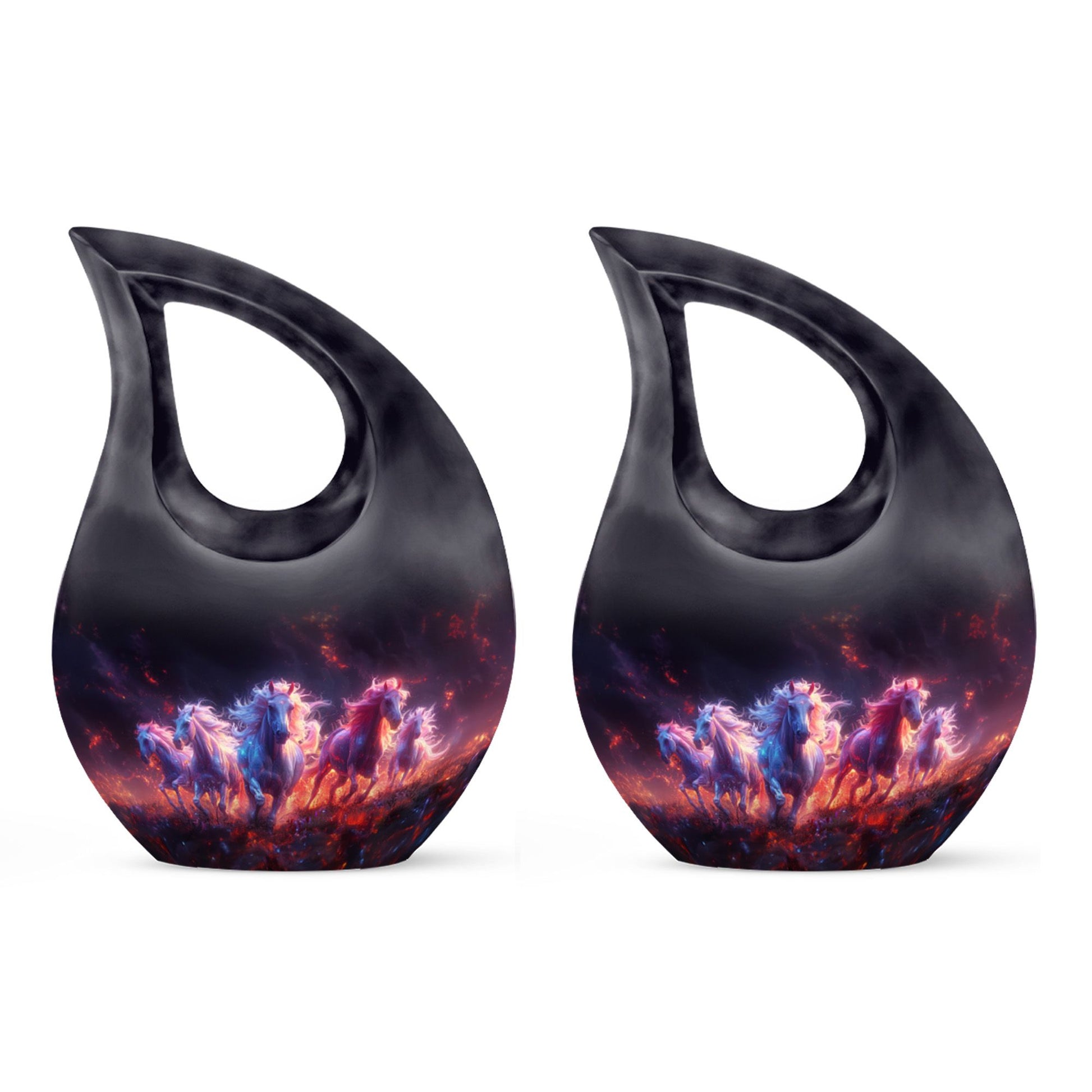 Galloping Horses Cremation Urn for Human Ashes - Urn Keepsake Set
