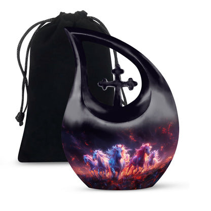 Medium Sized Inferno Equine Spirits Cross Drop Urn