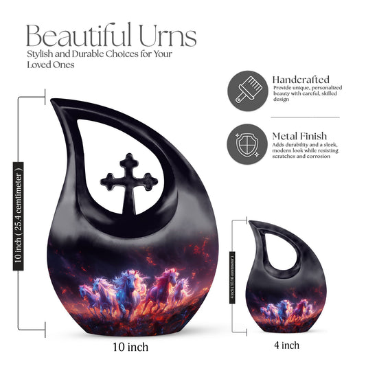 Medium Sized Inferno Equine Spirits Cross Drop Urn