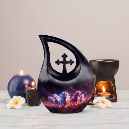 Medium Sized Inferno Equine Spirits Cross Drop Urn