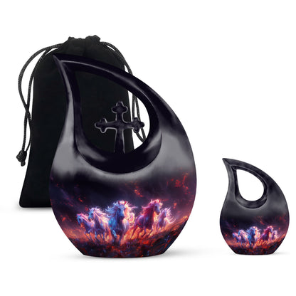 Medium Sized Inferno Equine Spirits Cross Drop Urn