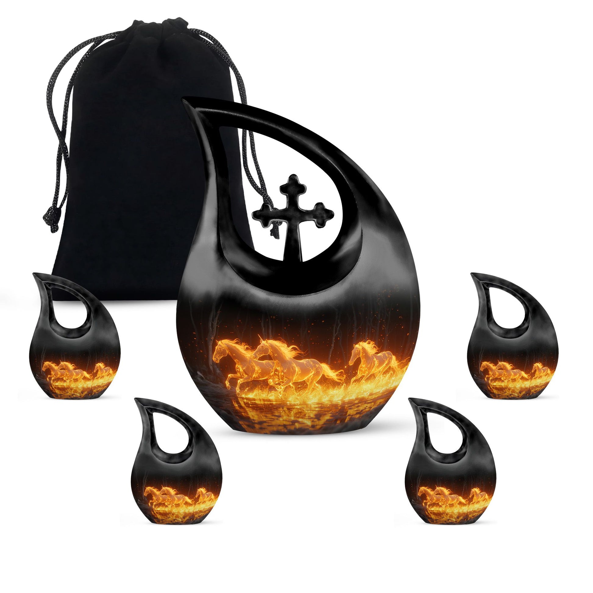 Luminous Ember Gallop Horse Cremation Urns For Human Ashes - Large Urn Mom
