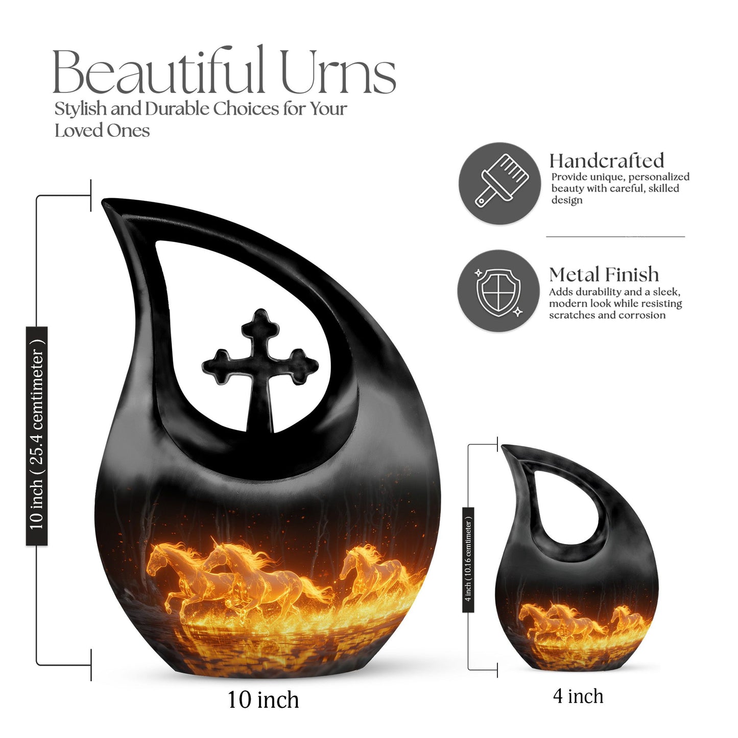 10-Inch Luminous Ember Gallop Urn 